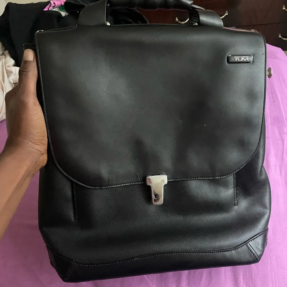 Tumi leather briefcase bag